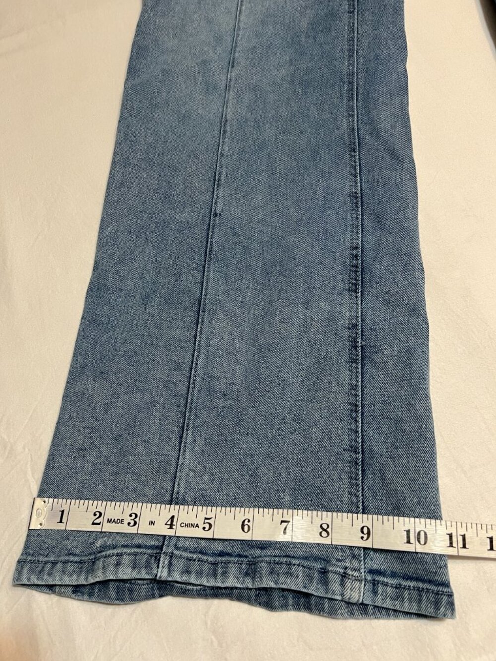Michael Kors Wide Leg Jeans Gray Wash High Rise Pintuck Y2K 70s Style Waist 25" - Picture 12 of 12